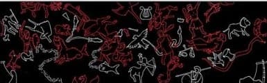Greek Mythology cylinder film with colored constellation artwork.